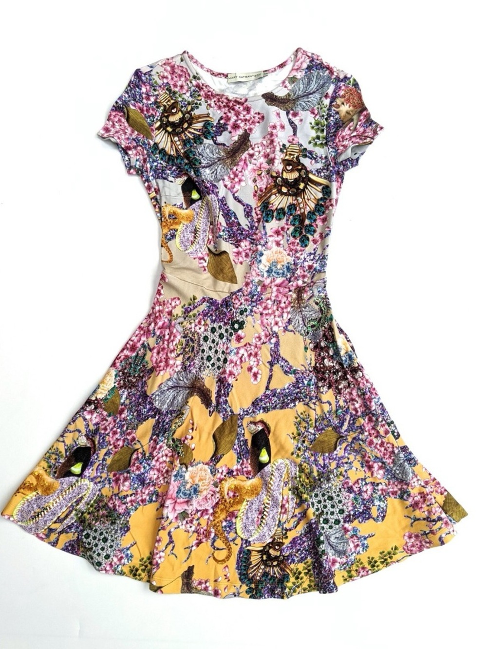 NWT Mary Katrantzou Floral Print Open Back Dress Size Small